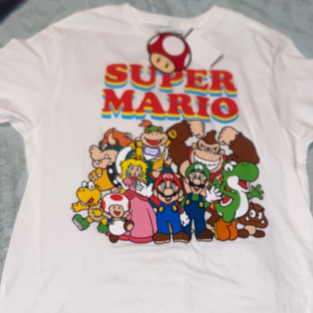 Super Mario Character Graphic Tee - White